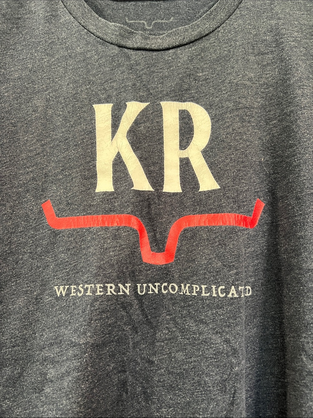 Kimes Ranch Navy Blue KR Logo Short Sleeve Tee with Red Accent - Picture 3 of 3